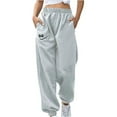 thumbnail image 1 of IROINNID Reduced Women's Sweatpants Casual Jogger Pants Love Print Drawstring Waist Comfy Loose Fit Trendy Sweatpants with Pockets,Gray, 1 of 2