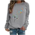thumbnail image 1 of IROINNID Reduced Womens Long Sleeve Tops O-Neck Printing Loose Lounge Hedging Hoodie Tops,Gray, 1 of 5