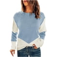 thumbnail image 1 of IROINNID Reduced Womens Sweater Knit Round Neckline Pullover Sweater Color Block Comfy Mid-Length Long Sleeve Sexy Ruched Blouse Tops, 1 of 5