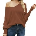 thumbnail image 1 of IROINNID Reduced Womens Sweater Knit V-Neck Pullover Sweater Solid Color Casual Short Length Long Sleeve Out Sweater, 1 of 5