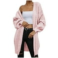thumbnail image 1 of IROINNID Reduced Womens Sweater Open Front Cardigans Sweater Solid Color Casual Mid-Long Long Sleeve Knitting Cable Sweaters Tops, 1 of 6