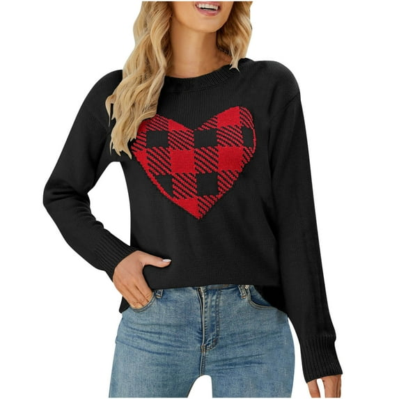 IROINNID Womens Sweater Round Neckline Pullover Sweater Graphic Prints Comfy Mid-Length Long Sleeve Fashion Sweater Autumn and Winter Sweater