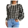 thumbnail image 1 of IROINNID Reduced Womens Sweater Round Neckline Pullover Sweater Graphic Prints Leisure Short Length Long Sleeve Autumn and Winter Hollow Sweater Tops, 1 of 7