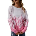 thumbnail image 1 of IROINNID Reduced Womens Sweater Round Neckline Pullover Sweater Print Comfy Mid-Length Long Sleeve Autumn and Winter Blouse Tops Sweater, 1 of 9