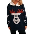 thumbnail image 1 of IROINNID Reduced Womens Sweater Round Neckline Pullover Sweater Print Comfy Mid-Length Long Sleeve Winter Christmas Splicing Lapel Line Sweater Tops Blouse, 1 of 7