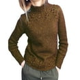 thumbnail image 1 of IROINNID Reduced Womens Sweater Round Neckline Pullover Sweater Solid Color Casual Mid-Length Long Sleeve Half High Collar Top Knitted Sweaters, 1 of 5