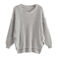 thumbnail image 1 of IROINNID Reduced Womens Sweater Round Neckline Pullover Sweater Solid Color Comfy Mid-Length Long Sleeve Button Sweater Top, 1 of 8