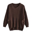 thumbnail image 1 of IROINNID Womens Sweater Round Neckline Pullover Sweater Solid Color Comfy Mid-Length Long Sleeve Button Sweater Top, 1 of 8