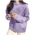 thumbnail image 1 of IROINNID Reduced Womens Sweater Round Neckline Pullover Sweater Solid Color Comfy Mid-Length Long Sleeve Sweater Knitted Sweater Tops, 1 of 6