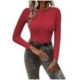 thumbnail image 1 of IROINNID Reduced Womens Sweater Round Neckline Pullover Sweater Solid Color Comfy Mid-Length Long Sleeve Winter Sweater Tops, 1 of 8