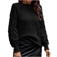 thumbnail image 1 of IROINNID Reduced Womens Sweater Round Neckline Pullover Sweater Solid Color Leisure Mid-Length Long Sleeve Autumn and Winter Warm Threaded Sweater, 1 of 6