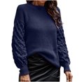 thumbnail image 1 of IROINNID Reduced Womens Sweater Round Neckline Pullover Sweater Solid Color Leisure Mid-Length Long Sleeve Autumn and Winter Warm Threaded Sweater, 1 of 6