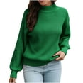 thumbnail image 1 of IROINNID Reduced Womens Sweater Round Neckline Pullover Sweater Solid Color Leisure Short Length Long Sleeve Half Sweater Autumn Winter Knit Sweater, 1 of 6