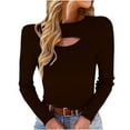 thumbnail image 1 of IROINNID Womens Sweater Round Neckline Pullover Sweater Solid Color Leisure Short Length Long Sleeve Slim Fit Sweater Knit Hollow Top Sweater, 1 of 6