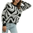thumbnail image 1 of IROINNID Reduced Womens Sweater Round Neckline Pullover Sweater Tie-Dye Casual Mid-Length Long Sleeve Autumn and Winter and Knitted Sweater Top, 1 of 5