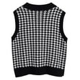 thumbnail image 1 of IROINNID Reduced Womens Sweater Sweater Vest V-Neck Pullover Sweater Plaid Loose Short Length Sleeveless Shirt Collision Sweater Vest, 1 of 6