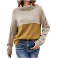 thumbnail image 1 of IROINNID Womens Sweater Turtleneck Pullover Sweater Solid Color Casual Mid-Length Long Sleeve Plus Size Tops Sweater Blouse, 1 of 8
