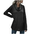 thumbnail image 1 of IROINNID Reduced Womens Sweater Turtleneck Pullover Sweater Solid Color Casual Mid-Length Long Sleeve Sweater Patchwork Slit Knitted Sweater, 1 of 8