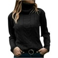 thumbnail image 1 of IROINNID Womens Sweater Turtleneck Pullover Sweater Solid Color Casual Mid-Length Long Sleeve Sweater, 1 of 6