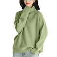 thumbnail image 1 of IROINNID Reduced Womens Sweater Turtleneck Pullover Sweater Solid Color Comfy Mid-Length Long Sleeve Sweater Knitted Sweater Tops, 1 of 6
