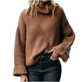 thumbnail image 1 of IROINNID Reduced Womens Sweater Turtleneck Pullover Sweater Solid Color Leisure Mid-Length Long Sleeve Autumn and Winter High Collar Sweater Tops, 1 of 6