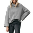 thumbnail image 1 of IROINNID Reduced Womens Sweater Turtleneck Pullover Sweater Solid Color Leisure Mid-Length Long Sleeve Autumn and Winter High Collar Sweater Tops, 1 of 6