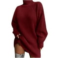 thumbnail image 1 of IROINNID Reduced Womens Sweater Turtleneck Pullover Sweater Solid Color Leisure Mid-Length Long Sleeve Knitting Sweater, 1 of 5