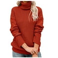 thumbnail image 1 of IROINNID Reduced Womens Sweater Turtleneck Pullover Sweater Solid Color Leisure Mid-Length Long Sleeve Sweater Tops, 1 of 5