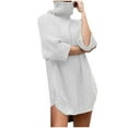 thumbnail image 1 of IROINNID Reduced Womens Sweater Turtleneck Pullover Sweater Solid Color Loose Mid-Length Long Sleeve Sweatshirts Tops Sweater, 1 of 6