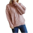 thumbnail image 1 of IROINNID Womens Sweater Turtleneck Pullover Sweater Solid Color Loose Mid-Length Long Sleeve Tops Blouse Knitted Sweater, 1 of 5