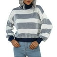 thumbnail image 1 of IROINNID Reduced Womens Sweater Turtleneck Pullover Sweater Stripes Loose Short Length Long Sleeve Autumn and Winter Design Sweater Top Sweater, 1 of 7