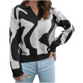 thumbnail image 1 of IROINNID Reduced Womens Sweater V-Neck Pullover Sweater Contrast Color Loose Mid-Length Long Sleeve Matching Sweater, 1 of 6