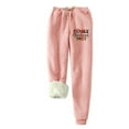 thumbnail image 1 of IROINNID Rollbacks Fleece Sweatpants for Women Christmas Printed Winter Pants Lamb Fleece Elastic Thickened Plush Warm Sweatpants,Pink, 1 of 2