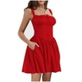 thumbnail image 1 of IROINNID Rollbacks Party Dresses for Women Holiday Night Sexy Sweet Lace Lace Strap Dress Mini Dress,Red, 1 of 6