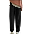 thumbnail image 1 of IROINNID Rollbacks Sweatpants for Women Casual Jogger Relaxed Fit Plush and Thickened Solid Color Leggings Pants Straight Tube Large Size Long Pants,Black, 1 of 7