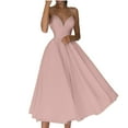 thumbnail image 1 of IROINNID Rollbacks Wedding Guest Dresses for Women Evening Night Party Dress Suspender with Backless Solid Color Suspender V-neck Elegant Formal Dress,Pink, 1 of 6