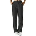 thumbnail image 1 of IROINNID Women's Pants Solid Sports Flat Front High Waist Casual Pants with Multi Pocket,Black, 1 of 6