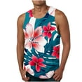 thumbnail image 1 of IROINNID Round Neckline Summer Tops For Men Sleeveless Hawaiian 3D Non Positioning Tank Top Sports Sleeveless T-shirt Tank Top/shirt Blouses Pullover Graphic Print Tops, 1 of 4