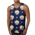 thumbnail image 1 of IROINNID Round Neckline Summer Tops For Men Sleeveless New Baseball 3d Tank Top Sports Sleeveless T-shirt Tank Top/shirt Blouses Pullover Graphic Print Tops, 1 of 4