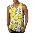 thumbnail image 1 of IROINNID Round Neckline Summer Tops For Men Sleeveless New Baseball 3d Tank Top Sports Sleeveless T-shirt Tank Top/shirt Blouses Pullover Graphic Print Tops, 1 of 4