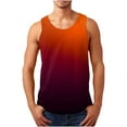 thumbnail image 1 of IROINNID Round Neckline Tank Tops For Men Sleeveless 3D Sports And Leisure Vest Sleeveless Slim Fit Vest Pullover Gradient Tops, 1 of 5
