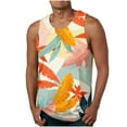thumbnail image 1 of IROINNID Round Neckline Tank Tops For Men Sleeveless New Summer Floral Hawaiian Camisole Sport Tank Top Pullover Graphic Print Tops, 1 of 4