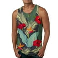 thumbnail image 1 of IROINNID Round Neckline Tank Tops For Men Sleeveless New Summer Floral Hawaiian Camisole Sport Tank Top Pullover Graphic Print Tops, 1 of 4