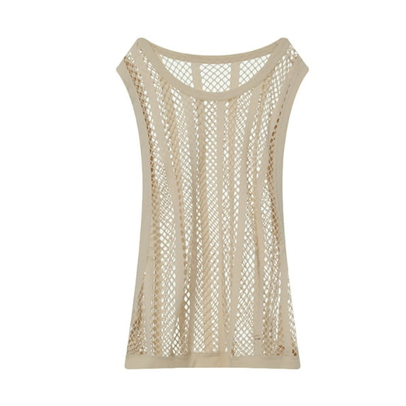 IROINNID Round Neckline Tank Tops For Men Sleeveless Sleeveless Underwear Perspective Breathable Stripe Vest Pullover Solid Color Tops