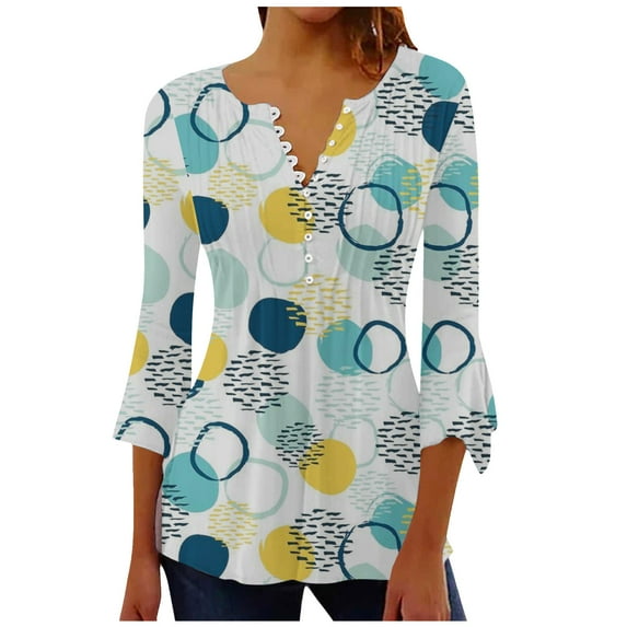 IROINNID On Sale Plus Size Shirts for Women Crew Neck Long Sleeve Comfortable Trumpet Solid Buttoned Basic Ruched Corset Tunic Tops Pleated T-shirts Blouses,Green