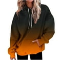 thumbnail image 1 of IROINNID Hoodie for Women Fall And Winter Long Sleeve Gradient Hooded Tops Casual Versatile Loose Fit Daily Pullover with Pocket,Orange, 1 of 4