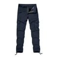 thumbnail image 1 of IROINNID Sales Mens Cargo Pants Trousers Pants For Cotton Solid Color Multi-pocket Straight-leg Pants Denim Trousers,Dark Blue, 1 of 3