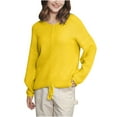 thumbnail image 1 of IROINNID Sales Pullover Sweater for Women V-neck Knit Long Sleeve Casual Pullover Loose Warm Casual Lightweight Base Sweater,Yellow, 1 of 5