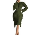thumbnail image 1 of IROINNID Sales Semi Formal Dress for Women Long Sleeve Sheath Dress Round-neck Bandage High Waist Shirt Dress,Olive Green, 1 of 5