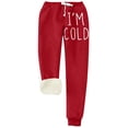 thumbnail image 1 of IROINNID Sweatpants for Women Thermal Solid Color Fleece Pockets Plus-Size Bandage Elastic Waist Casual Pants Leggings,Red, 1 of 3